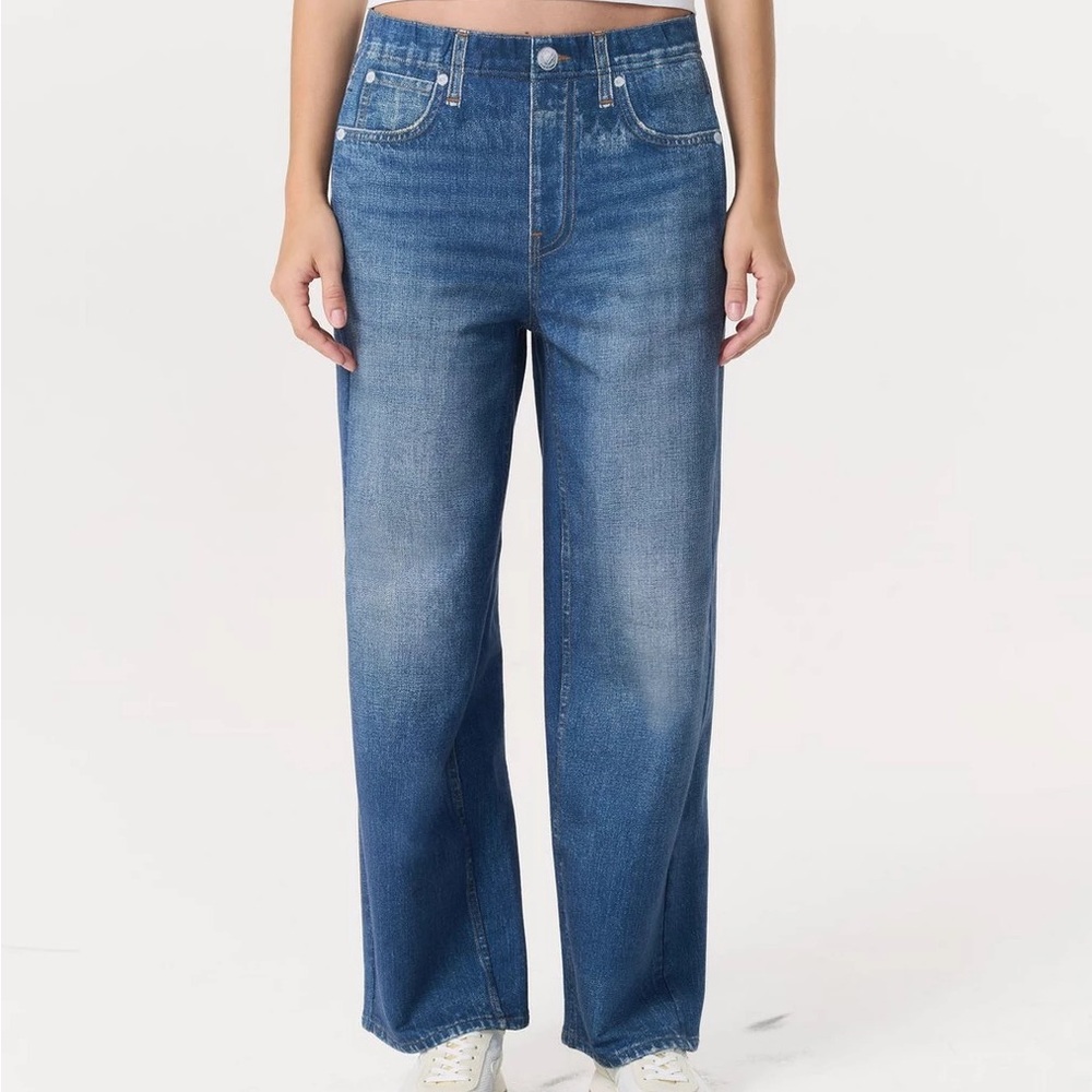 Rag and Bone Miramar Sophie Terry wide leg sweatpant jeans XS Lenox blue NWT